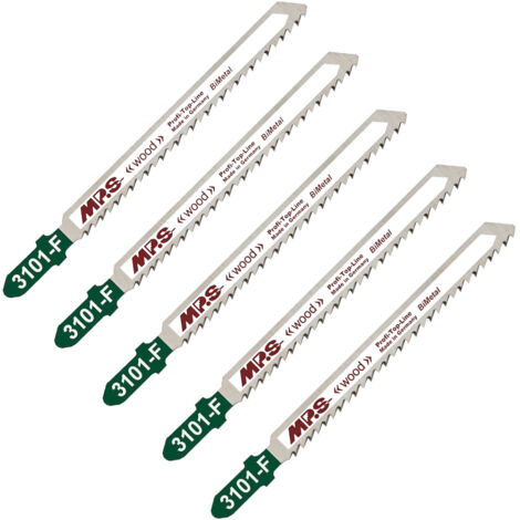 5 Lames scie Sauteuse bois multi Dents fraisées croisées Conique 75/100Mm - 2,5mm