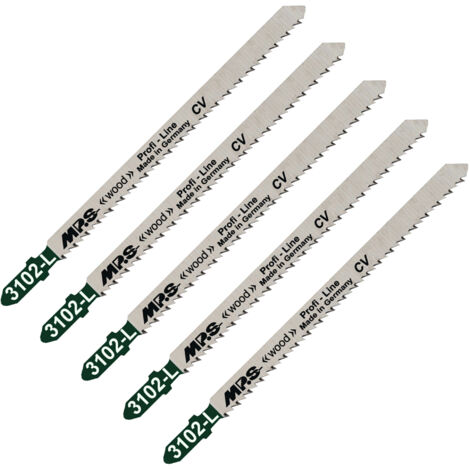 5 Lames scie Sauteuse CV (pour bois/plexi) Dents fraisées croisées Conique 110/132Mm - 2,5mm