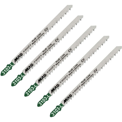 5 Lames scie Sauteuse CV (pour bois/plexi) Dents fraisées croisées Conique 110/132Mm - 4mm