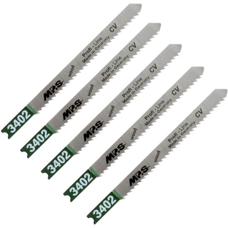 5 Lames scie Sauteuse CV (pour bois/plexi) Dents fraisées croisées Conique 75/100Mm - 2,5mm
