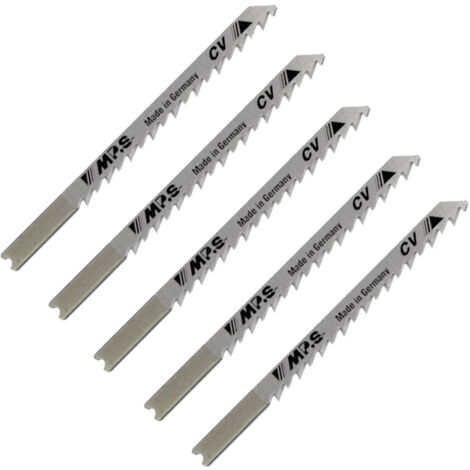5 Lames scie Sauteuse CV (pour bois/plexi) Dents fraisées croisées Conique 75/100Mm - 4mm