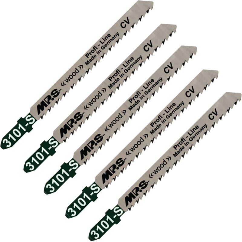 5 Lames scie Sauteuse Extra Forte CV (pour bois/plexi) Dents fraisées