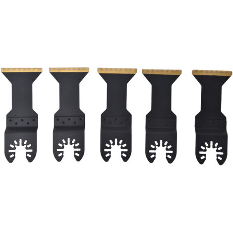 5 Lames Universelles pour Outil Oscillant, Type H Allongé en Bimétal Revêtu Titane 1-3/4 Pouces