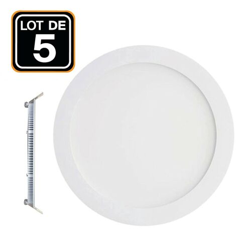 5 LED-Einbaustrahler 6W Rund Extraflach Warmweiß 3000K