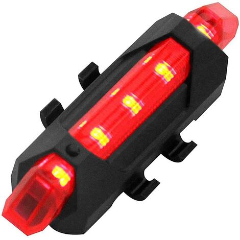 5 LED rote Lampe USB wiederaufladbare Fahrrad-hintere Endstück-Signal-Licht-Sicherheits-Beleuchtungs-wasserdichtes Licht