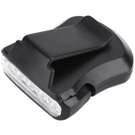 5-LED-Stirnlampe für Mützen - Wandern, Angeln, Camping (Schwarz)