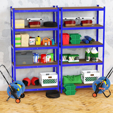 5 Level Garage Wire Metal Shelving Adjustable Steel HeavyDuty Storage Shelf 2PCS