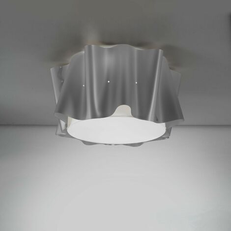 5 Lichter Silberne Deckenlampe aus Metall Cm. 60 x 32 Std