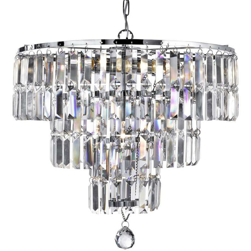 Empire - 5 Light Chandelier Chrome Finish, E14 - Searchlight