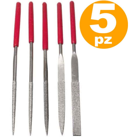 5 Limes Aiguille Manche En Caoutchouc 160mm Finition Parfaite Précision Bijoux En Métal