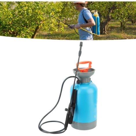 5-Liter-Drucksprühgerät, robustes Gartensprühgerät mit großem Fassungsvermögen, tragbares Sprühgerät für Gärten und Parks, blaues PP/PE mit 6 Dichtungen und Tragegurt
