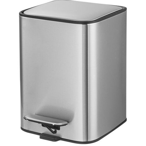 5-Liter-Treteimer aus Edelstahl (SBA + PP-Materialien), Maße 19,2 cm x 24 cm x 27,9 cm, ideal für Küche und Bad