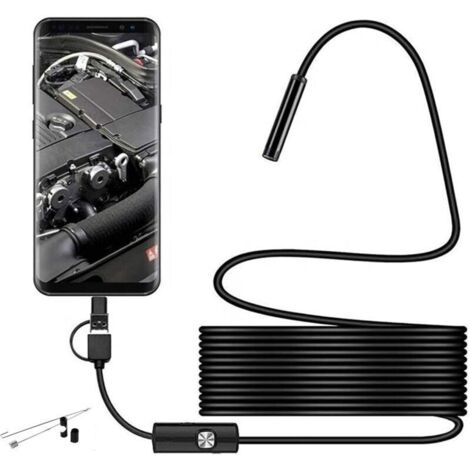 5 m, caméra d'inspection USB 3 en 1 de Type C, 6 lumières LED réglables, caméra d'inspection