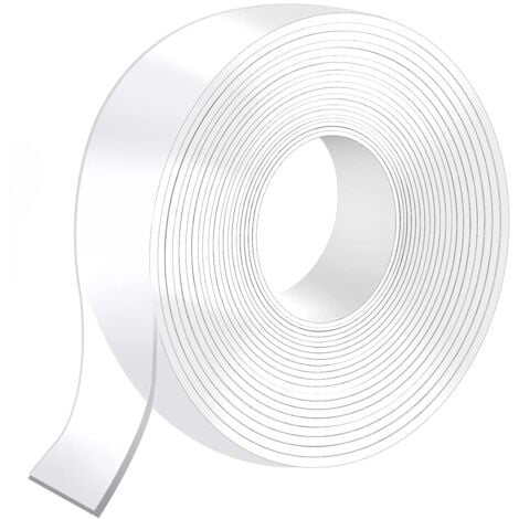 BEIJIYI 5 m extra starkes doppelseitiges Klebeband, 5 m x 3 cm x 2 mm, transparentes doppelseitiges Klebeband, waschbar, wiederverwendbares doppelseitiges Klebeband, zum Aufhängen von Bildern ohne Bohren für