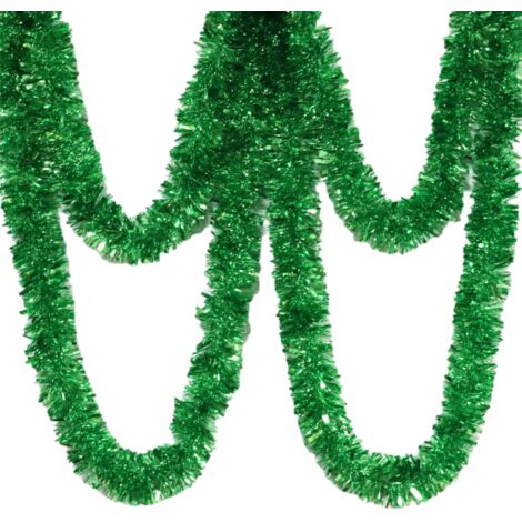 5 m Grüne Weihnachtsgirlande ohne Beleuchtung, Dekorative Tannenzweige für Weihnachtsbaum, Treppe, Geländer, Haustür, Kamin, Innen- und Außenbereich, Festdekoration