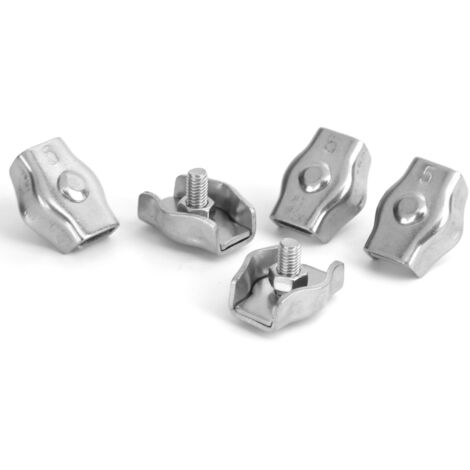 5 Manchons Simplex en Acier Inoxydable pour Câbles de Matériel Forestier et Fixations Marines - Diamètre 5mm/0.2in
