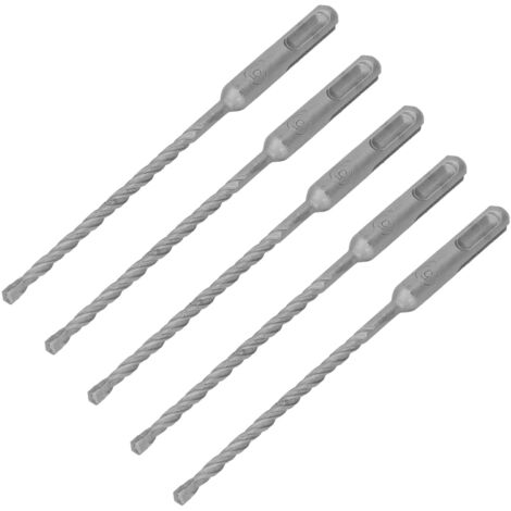 5 Mèches à Percussion en Carbure 160mm pour Béton, Pierre et Briques - Set de 5 - Pointe Auto-centreuse Double Tranchant