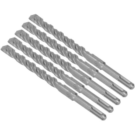 5 Mèches à Percussion en Carbure pour Béton, Briques et Maçonnerie, 210mm x 16mm, Queue Hexagonale pour Marteau Perforateur