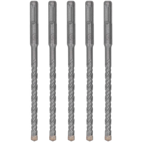 5 Mèches Perforateur Rotatif 160mm avec Pointe Carbure Autocentrante pour Béton Pierre Brique - Lot de 5 - 8mm