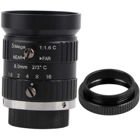 5-Megapixel-HD-Sicherheitskameraobjektiv, 8 mm Brennweite, manuelle Blende, C-Mount für Überwachung
