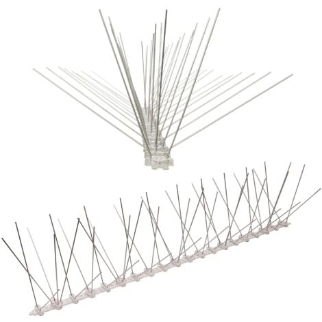 PESTSYSTEMS 5 Meter (10 x 0,5m) Taubenspikes 5-reihig auf Polycarbonat - hochwertige Lösung für Vogelabwehr Taubenabwehr Spikes