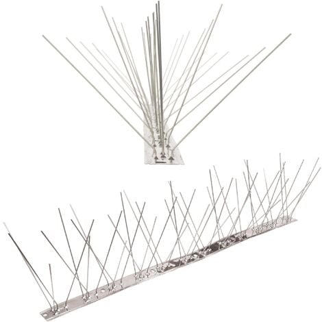 PESTSYSTEMS 5 Meter (10 x 0,5m) Taubenspikes 5-reihig auf V2A-Flexleiste - hochwertige Lösung für Vogelabwehr Taubenabwehr Edelstahl Spikes