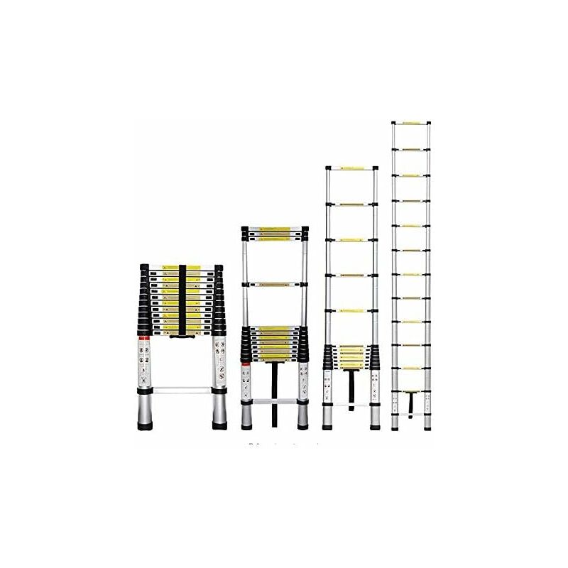 5 Meter Heavy Duty Multi-Purpose Aluminum Telescopic Extension Ladder - Lightweight Portable Multi-Purpose Extendable Steps