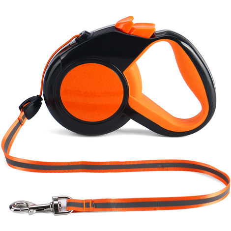 orange retractable dog leash