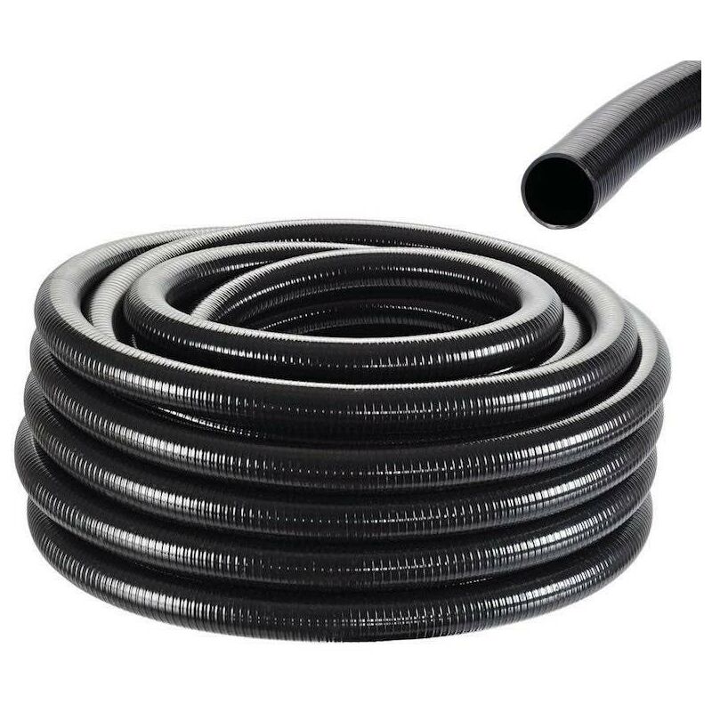 Le Poisson Qui Jardine - 5 mètres tuyau 40 mm pvc résistant Noir 610 gr/m pour bassin - Noir