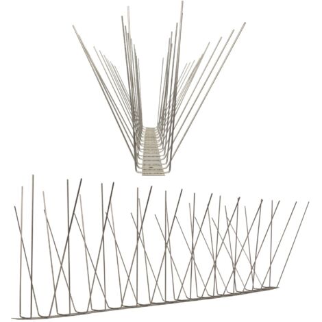 5 metros de Púas anti-gaviotas V2A -Standard con base de acero inoxidable - 4-hileras de Púas anti-gaviotas la solución de calidad para el control de aves