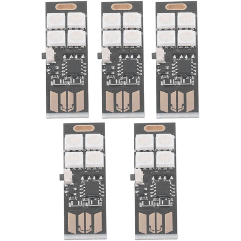 5 Mini Lampes USB RGB Multicolores, 7 Couleurs Changeantes, Rétroéclairage LED Fin pour TV, Ambiance Lumineuse, Alimentation 5V