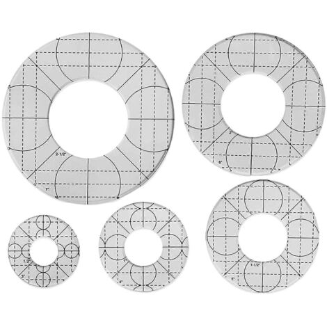 5 modèles de cercles pour patchwork, règles de couture antidérapantes avec poignée basse pour quilting