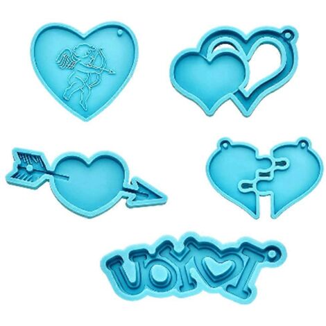 5 Moules à Pendentifs pour Argile, Chocolat et Cadeaux de Saint-Valentin