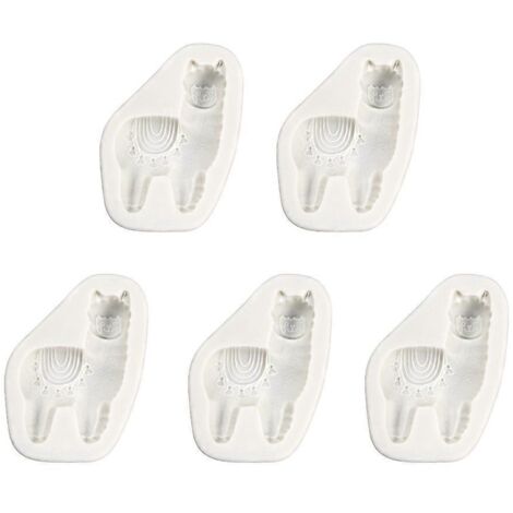 5 Moules en Silicone Alpaca pour Pâtisserie DIY, Antiadhésifs, Idéal pour Chocolat et Résine