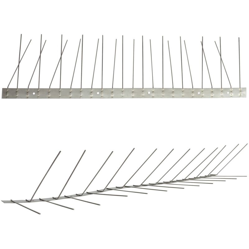 Pestsystems - 3 mètre (6 x 0,5 m) pics anti pigeon pour gouttière 2 rangées V2A Titan - solution de qualité pour contrôle des oiseaux pointes en