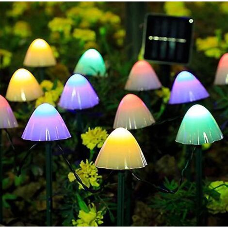 5 Mtres 20 Lumires Guirlande Lumineuse Solaire Prise De Terre Guirlande Lumineuse Champignon