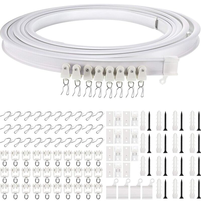 Ayyqh - 5 Mètres Rail de Plafond Pliable Rail de Rideau Incurvé Montage de Rideau de Plafond Flexible Rail de Fenêtres Courbes pour Rail de Rideau