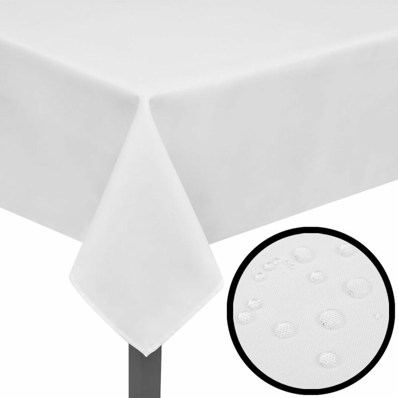 5 Nappes de table Blanc 250 x 130 cm DEC022304
