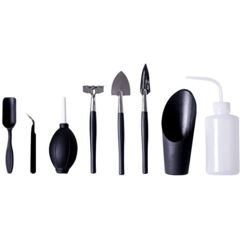 5 Outils de Plantation pour Plantes Grasses avec Brosse de Nettoyage, Outils de rempotage pour Jardin et Plantation à la Maison(Noir)