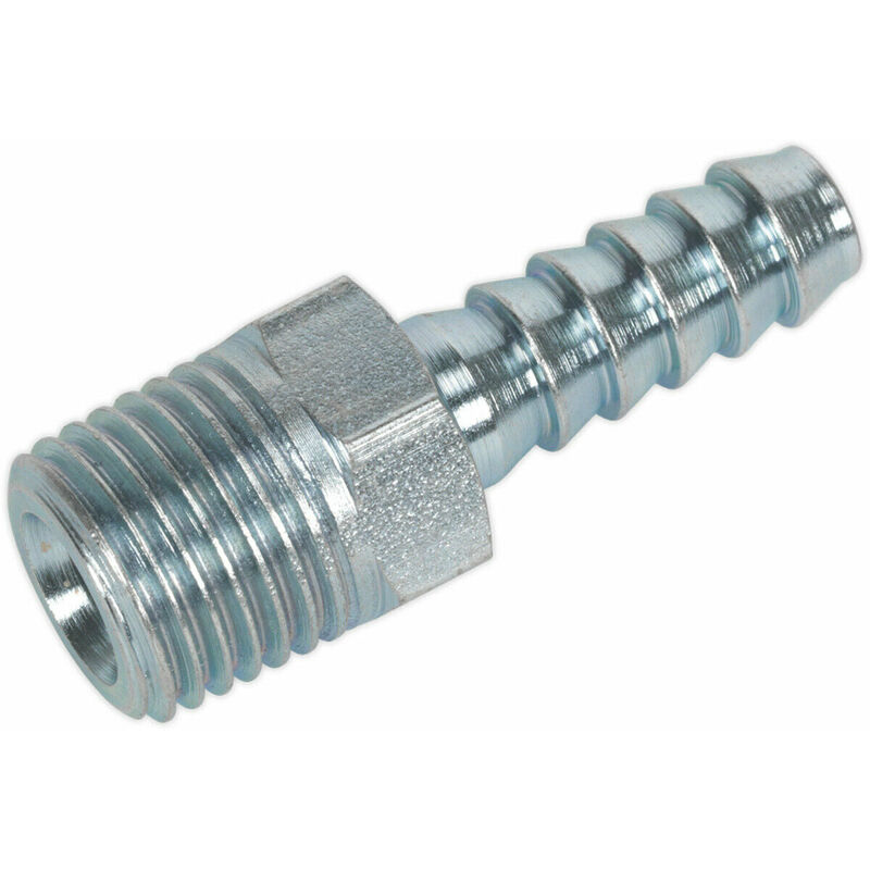 5 PACK 1/4 Inch BSPT Screwed Tailpiece Male Adaptor - Suits 1/4 Inch Hose