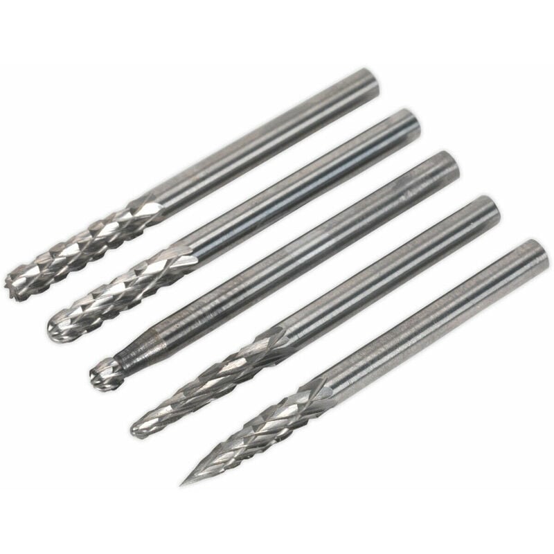 5 pack - 3mm Micro Carbide Burr Bits Set - various heads - Rotary Metal Cutter