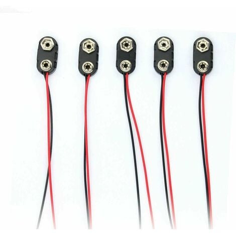 5 PACK 9V Battery I-type Snap Connector - Plastic Housing - Battery Clips Buckle