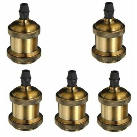 5 Pack Edison Douille Vintage E27 Adaptateur De Lampe Rétro Vintage Lustre Sans Fil En Cuivre 110-240V