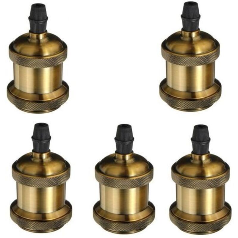 5 Pack Edison Douille Vintage E27 Adaptateur De Lampe Rétro Vintage Lustre Sans Fil En Cuivre 110-240V