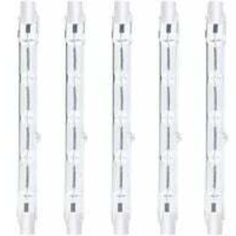 5-Pack R7S 118mm 300W Ampoule Halogène Crayon Spot halogène linéaire J118 dimmable pour l'éclairage paysager, sécurité