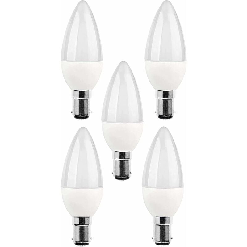 5 packs d'ampoules led B15, ampoule incandescente 5 w, 220V 270 lm, lumière du jour 3000 k, ampoule B15 à culot baïonnette, [classe d'efficacité