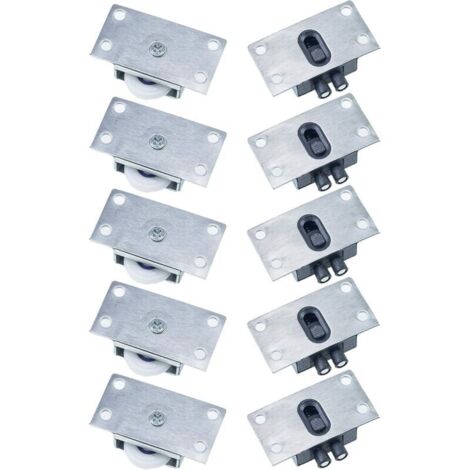 5 paia di rotelle per porte scorrevoli per mobili, finestre, antiruggine, silenziose, non facili da indossare, per guardaroba, credenza, armadio, finestra (argento)