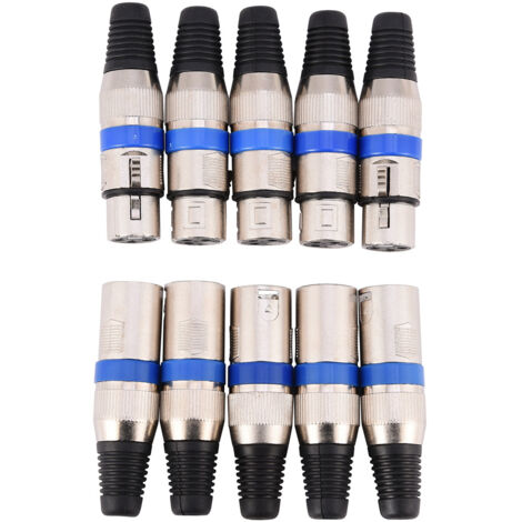 5 Paires Connecteur Audio XLR 3 Broches Mâle et Femelle pour Microphone