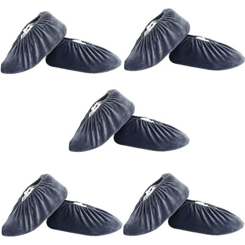 5 Paires Couvre-Chaussures Réutilisables Surchaussures Antidérapant lavables Élastique Pratique Anti-Poussière Lavable en Machine pour Ménage