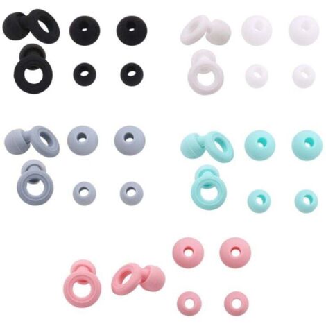 5 Paires de Bouchons D'Oreille Silencieux en Boucle pour la Réduction Du Bruit Dormir Silicone Natation Anti-Bruit Moto